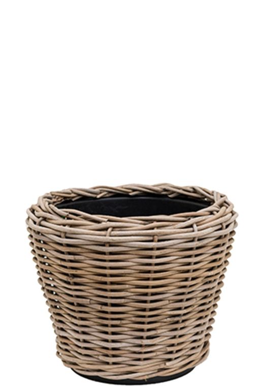 Korb Drypot Rattan - Round grey